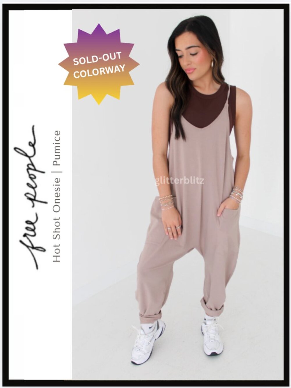 Free People Hot Shot Onesie Pumice 🤎 Factory Sealed - Large